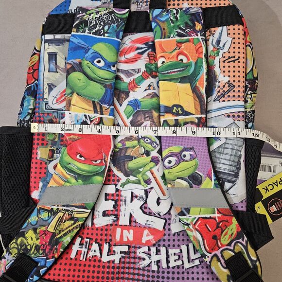 Teenage Mutant Ninja Turtles Backpack Nickelodeon New Michaelangelo Pizza Rules - Picture 10 of 12